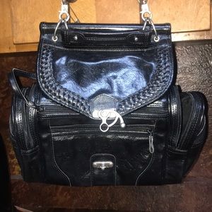 Black leather purse